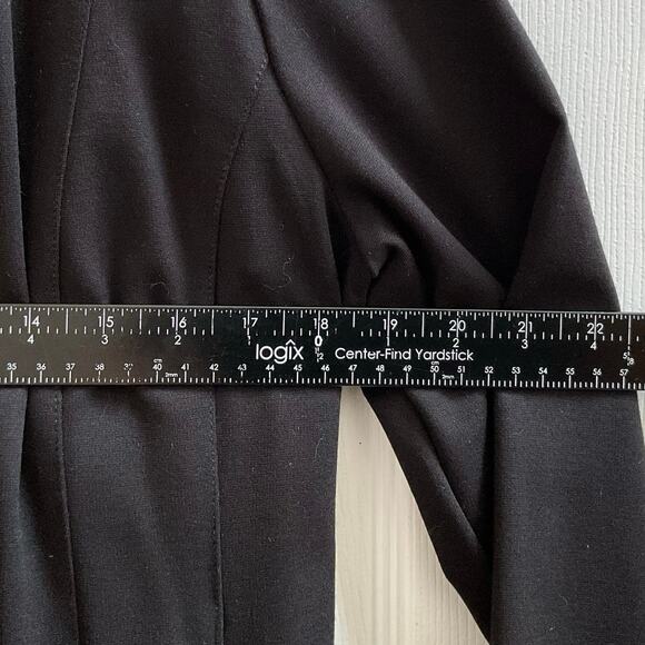 Eileen Fisher Ponte Viscose Blend Stretch Leather Trim Detail Jacket Medium - Picture 9 of 12